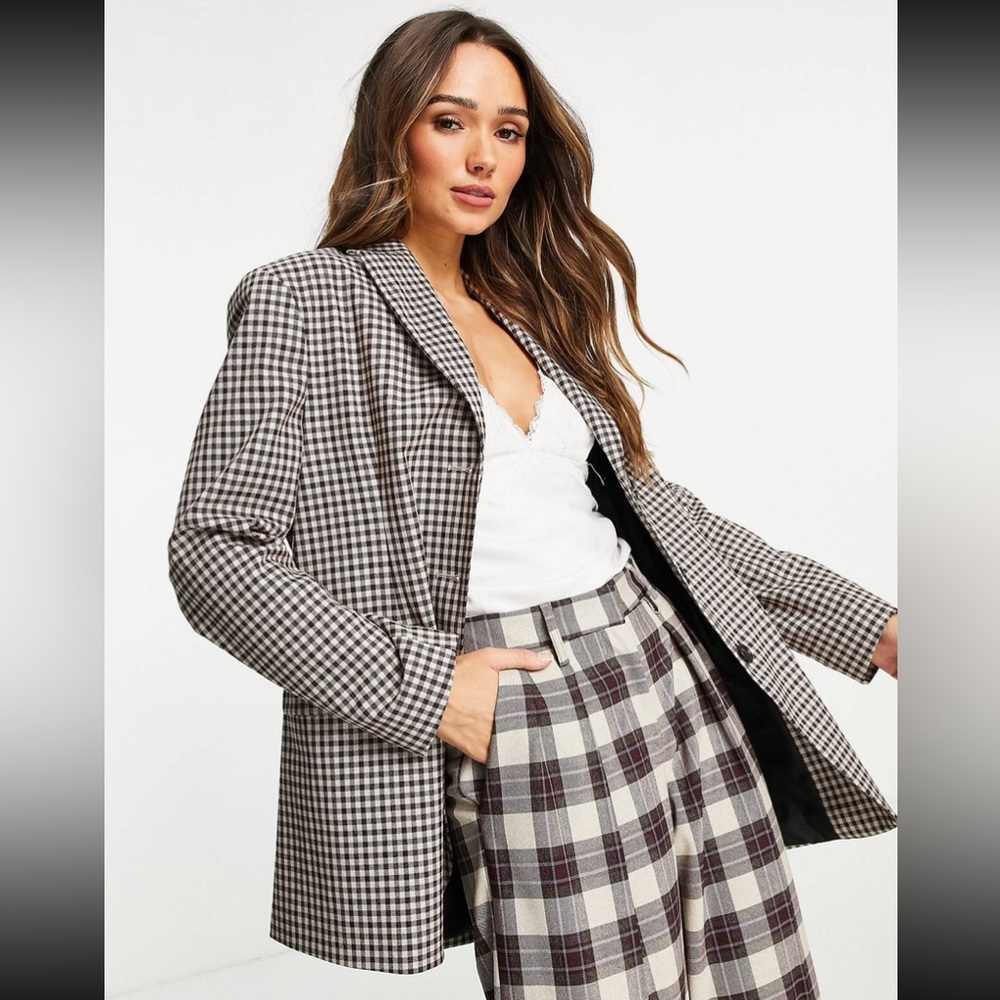 NWT - ASOS Oversized Checkered Blazer